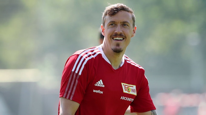 Max Kruse lacht im Training des 1. FC Union Berlin am 06. Juli 2021