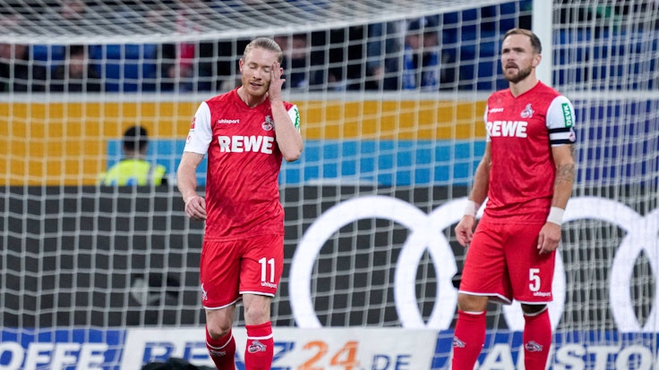 Rafael Czichos und Florian Kainz verlieren mit dem 1. FC Köln gegen die TSG Hoffenheim.