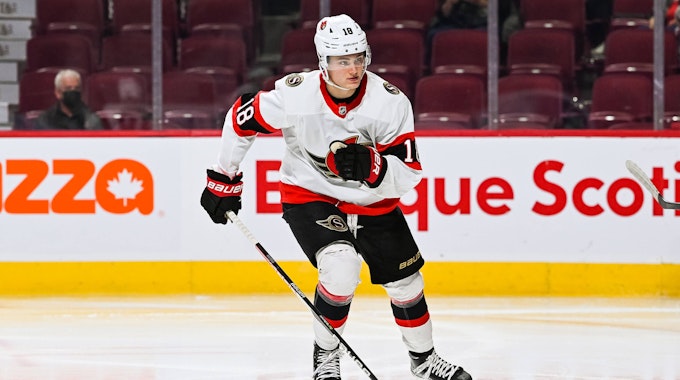 Eishockey-Talent Tim Stützle beim NHL-Spiel seiner Ottawa Senators gegen die Montreal Canadiens