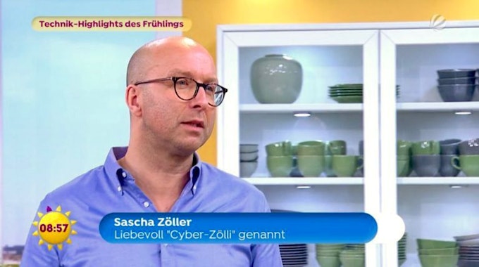 Der Kölner „Cyber-Zölli“ im Gespräch beim Sat1-Frühstücksfernsehen.