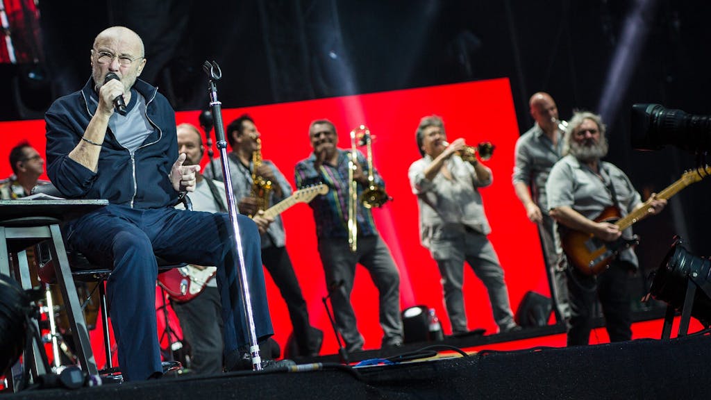 Genesis kommt 2022 nach Köln. Das Foto, das Phil Collins bei einem Auftritt zeigt, wurde 2019 bei einem Konzert in Stuttgart aufgenommen.