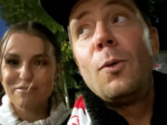 Lorenz Büffel und Laura Wontorra im Video von Büffels Instagram-Story (24. Oktober 2021)