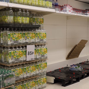 Fehlende Waren – derzeit sind solche Bilder in Großbritannien keine Seltenheit. Dieses Foto wurde am 10. Oktober 2021 in einem Tesco-Supermarkt in London aufgenommen.