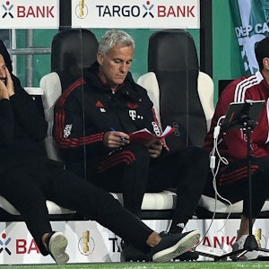 Hasan Salihamidzic und Dino Toppmöller vom FC Bayern München auf der Bank.