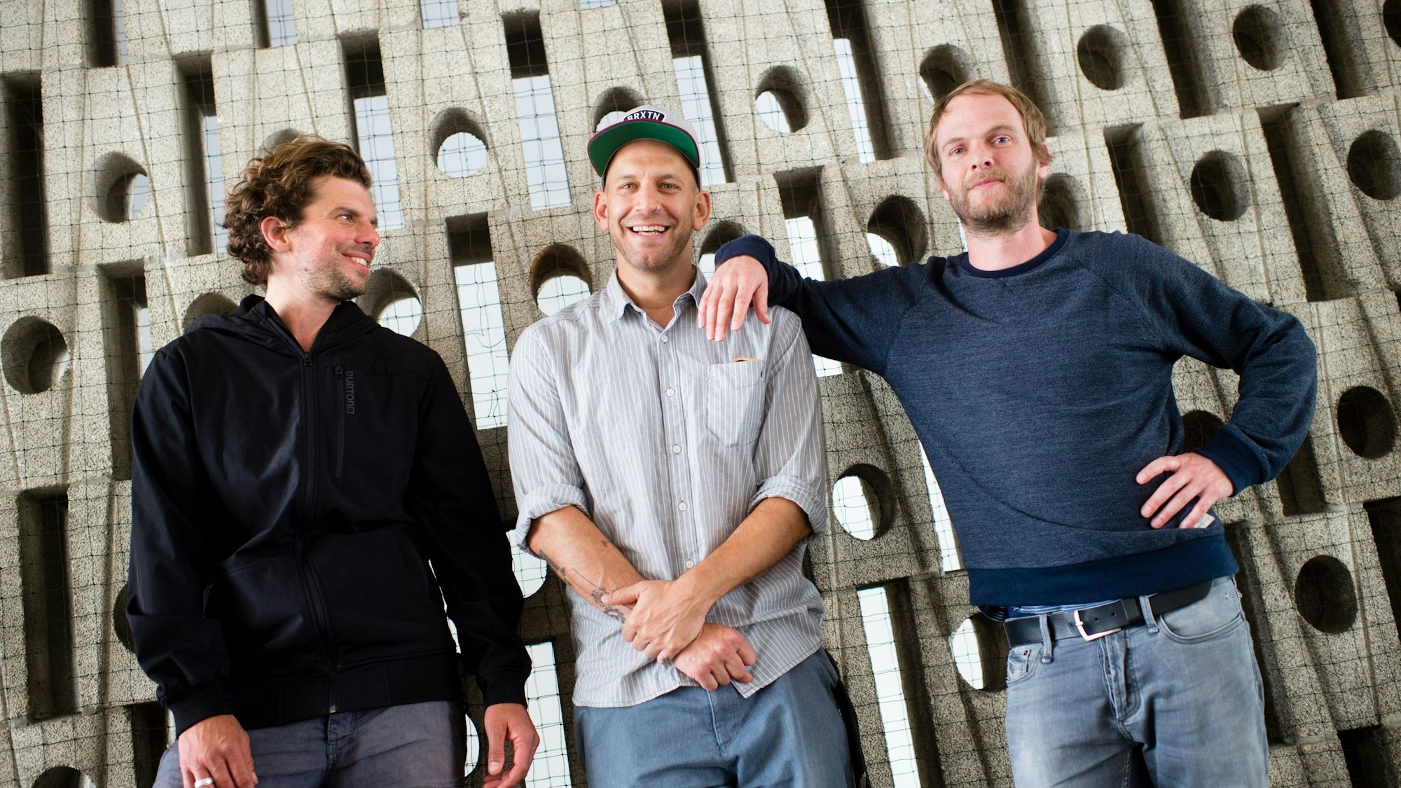 Rüdiger Linhof (l-r), Florian Weber und Peter Brugger von der Indie-Rock-Gruppe Sportfreunde Stiller.