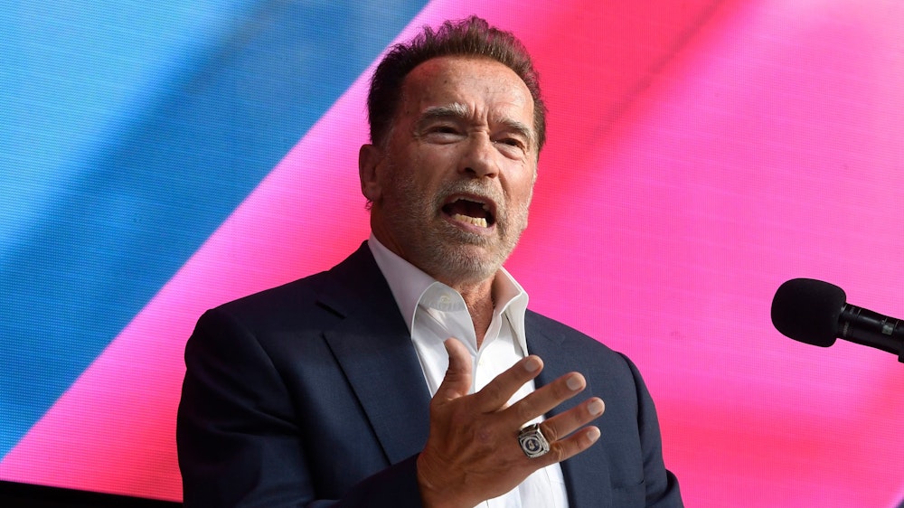 Arnold Schwarzenegger lässt vor Klimagipfel COP26 Dampf ab.