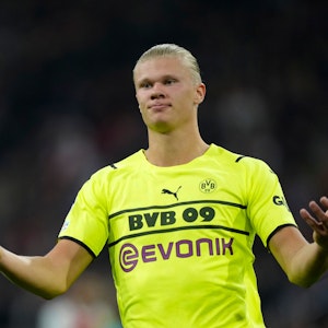 Erling Haaland, hier bei der Champions-League-Niederlage von Borussia Dortmund bei Ajax Amsterdam im Oktober 2021