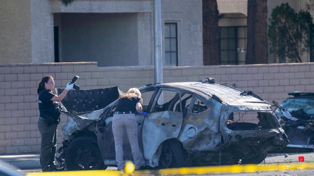 Das ausgebrannte Auto nach dem Unfall mit NFL-Profi Henry Ruggs III.