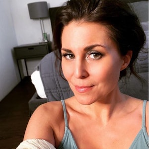 Selfie von Vanessa Blumhagen. Sie ist Promi-Expertin beim Sat.1-„Frühstücksfernsehen“. Das Foto hat sie am 5. März 2021 auf ihrem Instagram-Account hochgeladen.