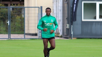 Mamadou Doucouré von Borussia Mönchengladbach bei einer Laufeinheit im Trainingslager in Harsewinkel-Marienfeld im August 2020