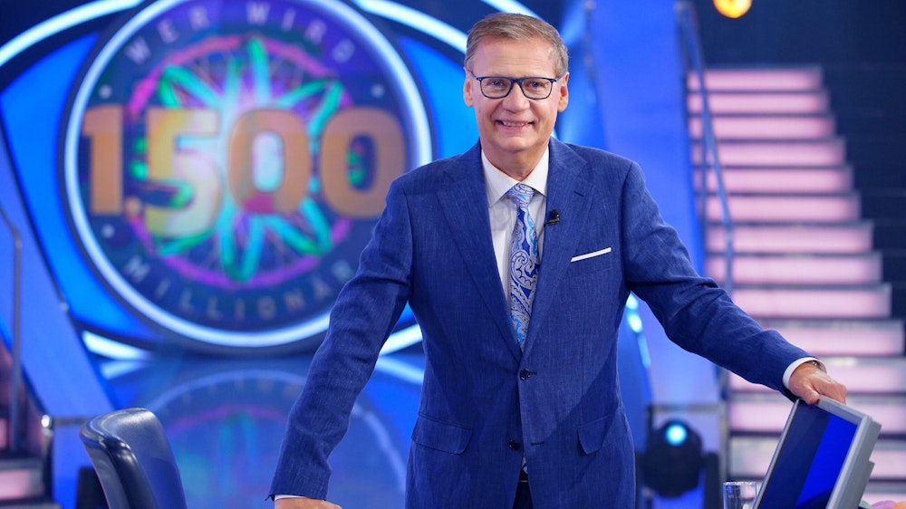 „Wer wird Millionär?“-Moderator Günther Jauch, hier zu sehen bei der Sonderausgabe „Das Jubiläum zur 1.500. Sendung“.