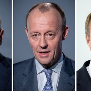 Die CDU-Politiker Norbert Röttgen (l-r) Friedrich Merz, aufgenommen jeweils am 08.01.2021, und Helge Braun, aufgenommen am 27.07.2020 bewerben sich für die Nachfolge von Armin Laschet als CDU-Chef.