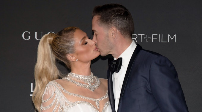 Paris Hilton, US-Reality-Star, und ihr Verlobter Carter Reum kommen zur „LACMA Art + Film Gala“ im Los Angeles County Museum of Art.