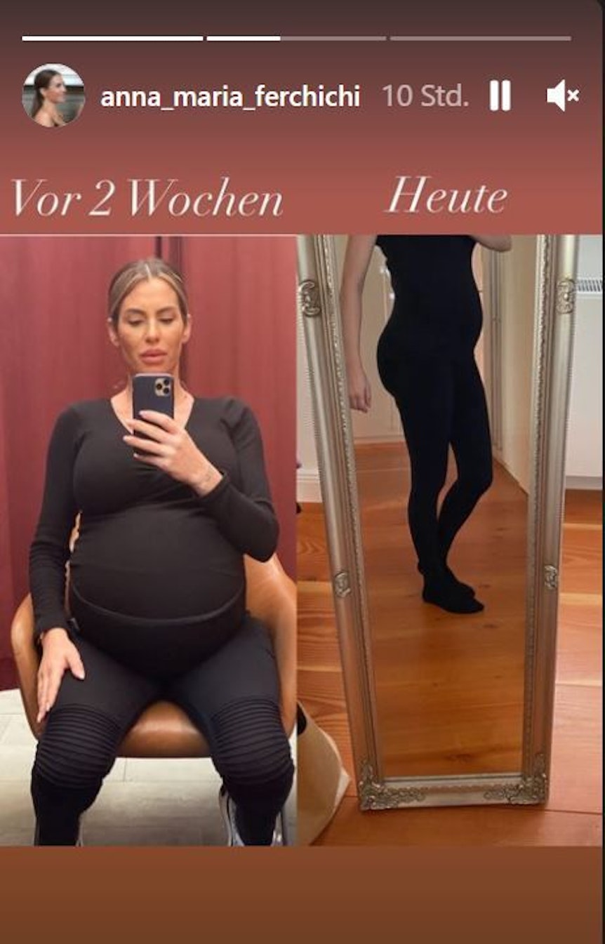 Anna Maria Ferchichi zeigt sich zehn Tage nach der Geburt ihrer Drillinge auf Instagram.