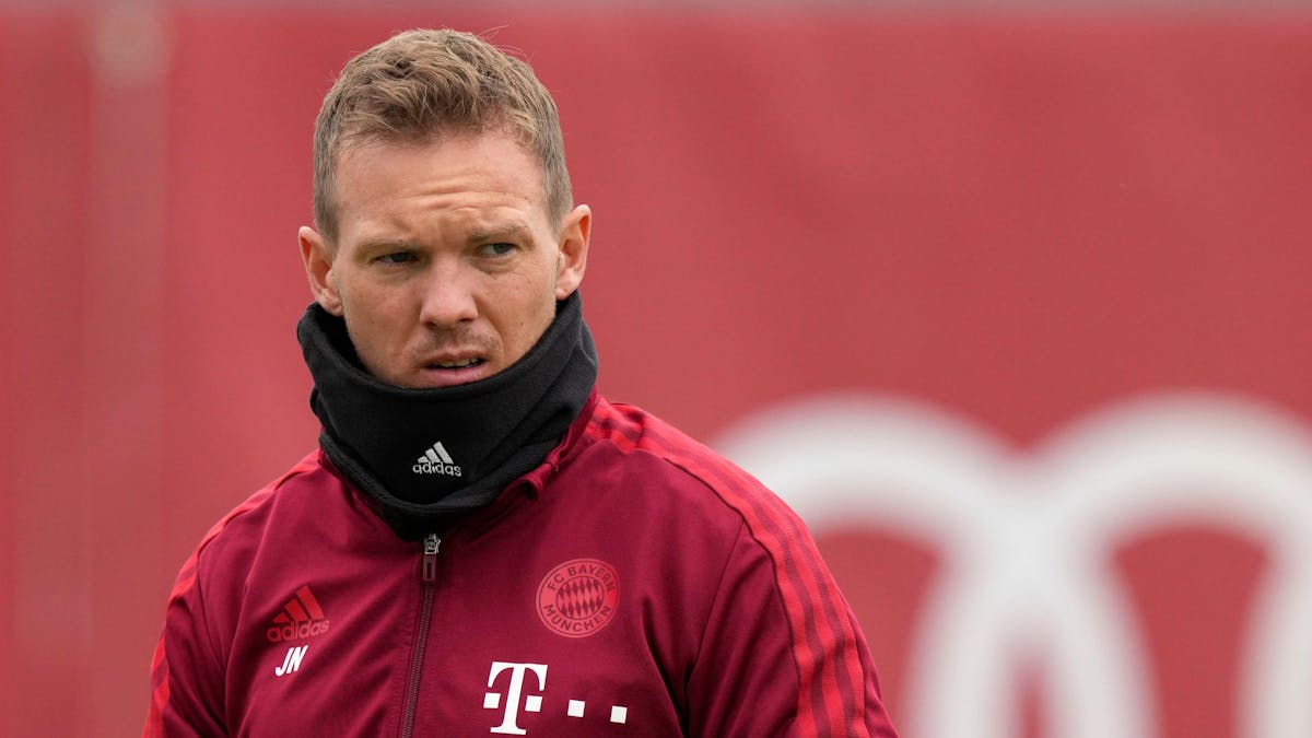 Bayern-Trainer Julian Nagelsmann beim Training des FC Bayern.&nbsp;