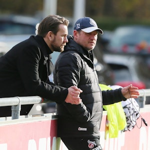 Steffen Baumgart und Thomas Kessler beim Training des 1. FC Köln.