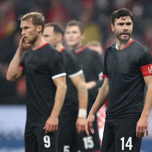 Sebastian Andersson und Jonas Hector spielen für den 1. FC Köln gegen den FSV Mainz 05.