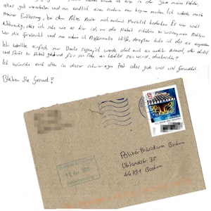 31-Jähriger bedankt sich in seinem Brief aus dem Knast bei der Polizei Bochum