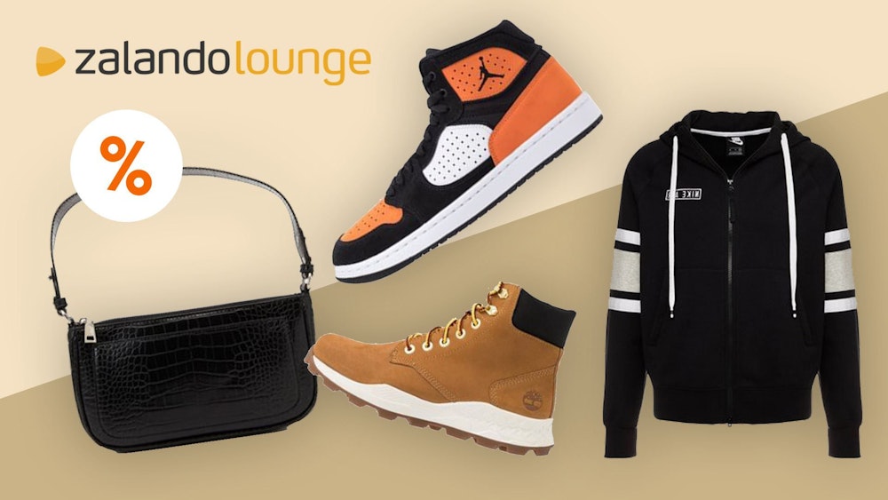 Zalando Lounge zum Black Friday mit verschiedenen Schuhen und Kleidungsstücken.