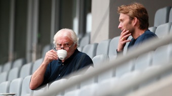 Rudi Völler (Bayer Leverkusen) und Simon Rolfes (Bayer Leverkusen), 04.09.2020, Herbert Bucco
