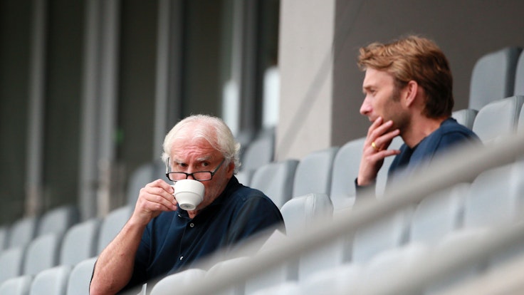 Rudi Völler (Bayer Leverkusen) und Simon Rolfes (Bayer Leverkusen), 04.09.2020, Herbert Bucco
