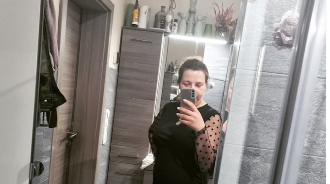 Sarafina Wollny auf einem Selfie, welches sie am 2. Juli 2021 auf Instagram stellte.