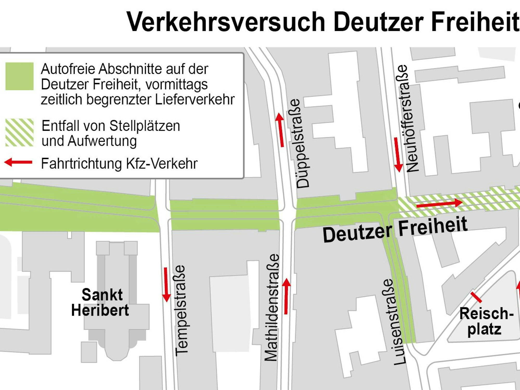 Köln: Verkehrsversuch Deutzer Freiheit
