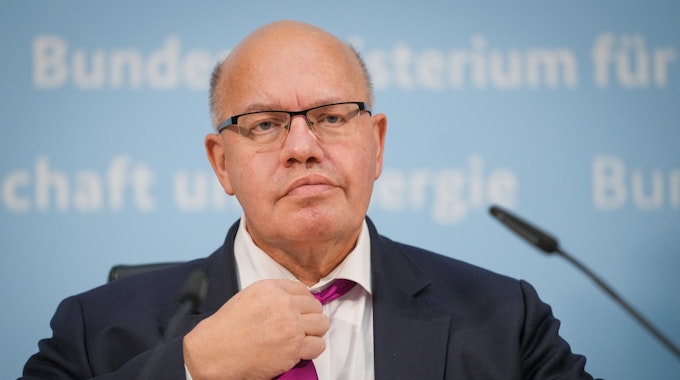 Peter Altmaier (CDU), Bundesminister für Wirtschaft und Energie, gibt eine Pressekonferenz zu den Rückzahlungen der Staatshilfen von der Lufthansa. +++ dpa-Bildfunk +++