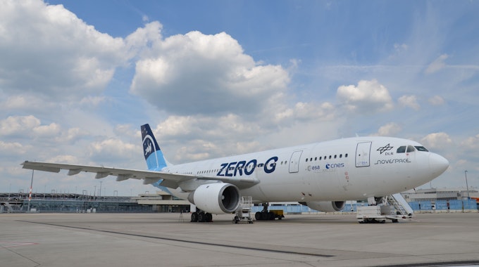 Der historische Airbus A300 Zero-G auf dem Gelände des Flughafens Köln/Bonn.