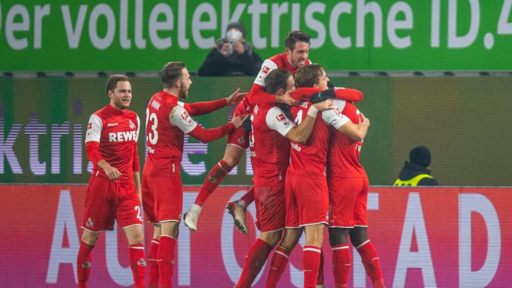 Jubeltraube: Der 1. FC Köln hat am 14. Dezember 2021 in Wolfsburg gewonnen.