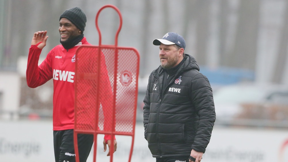 Anthony Modeste und Steffen Baumgart trainieren beim 1. FC Köln.