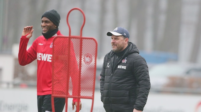 Anthony Modeste und Steffen Baumgart trainieren beim 1. FC Köln.
