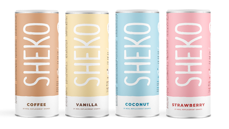 Sheko Diät-Shakes Kaffee, Vanille, Cocos und Erdbeere