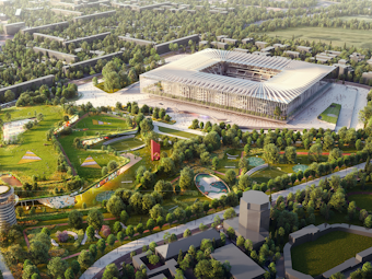 Das neue Fußball-Stadion für Mailand. Die Pläne wurden jetzt öffentlich gemacht.