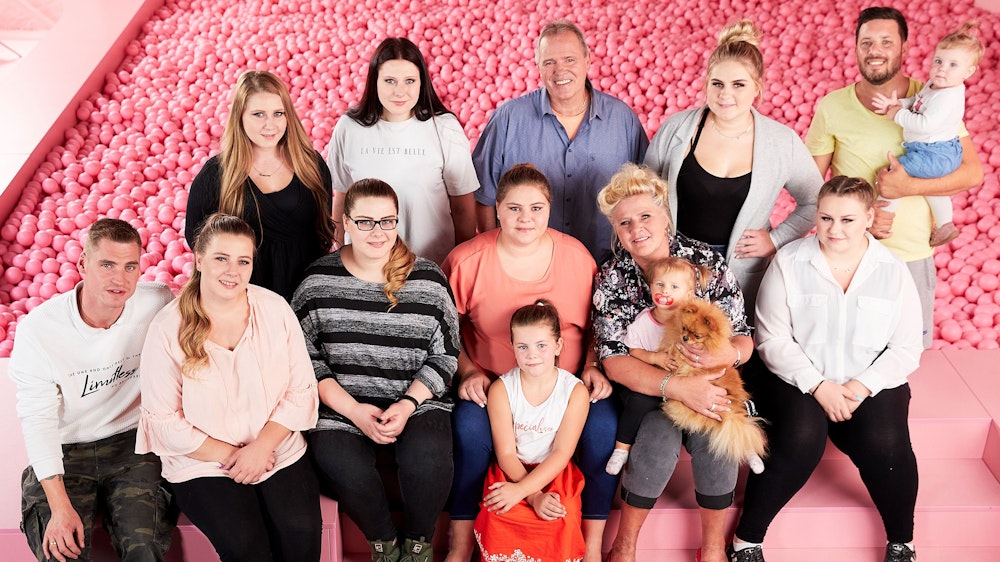 Familie Wollny bei einer Aufnahme für ihre RTLZWEI-Show „Die Wollnys - Eine schrecklich große Familie“.