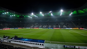 Der Gladbacher Borussia-Park vor dem Champions-League-Geisterspiel der Fohlen-Elf am 30.11.2020 gegen Inter Mailand.