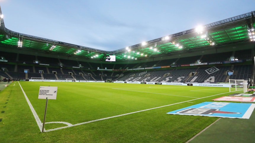 Der Borussia-Park beim Bundesliga-Spiel zwischen Gladbach und RB Leipzig am 31.Oktober 2020.