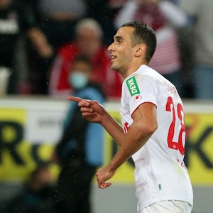 Ellyes Skhiri bejubelt ein Tor für den 1. FC Köln.