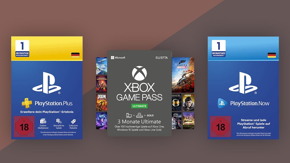 Playstation Plus, Xbox Game Pass, Playstation Now