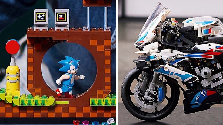 Lego Neuheiten im Januar 2022. Modell zum Sega-Videospiel Sonic The Hedgehog und Technic BMW M 1000 RR Motorrad.