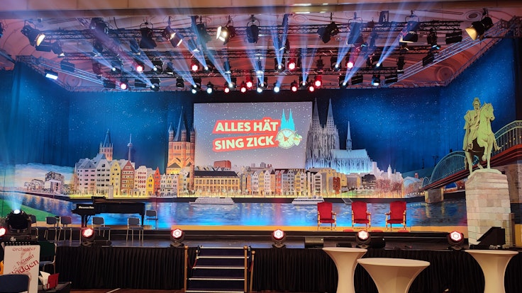Das Bühnenbild des Gürzenich bei der Proklamaion in Köln am 7. Januar 2022.