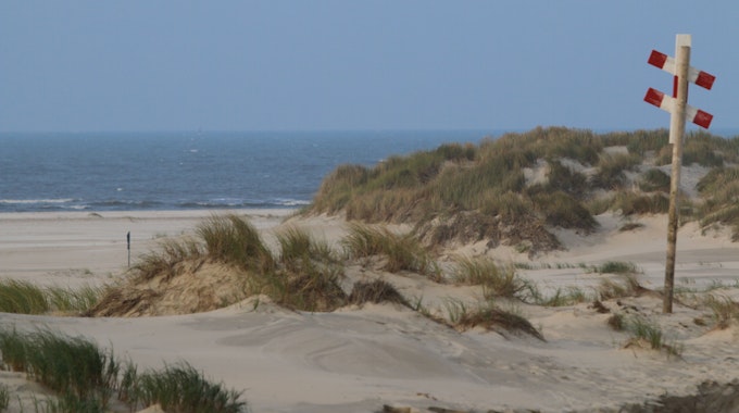 Blick auf einen Strandabschnitt auf Norderney