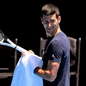 Novak Djokovic auf dem Trainingsplatz in Australien