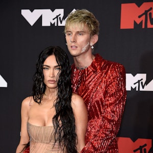 US-Schauspielerin Megan Fox und Rapper Machine Gun Kelly kommen zu den MTV Video Music Awards in New York.