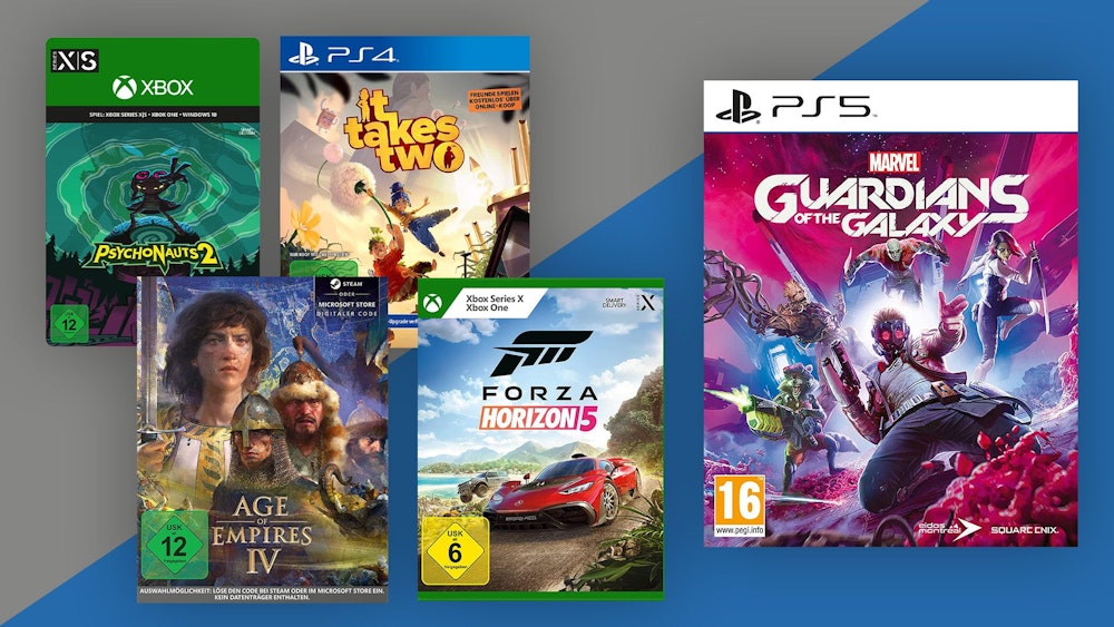Marvel's Guardians of the Galaxy, Forza Horizon 5, It Takes Two, Age of Empires 4, Psychonauts 2