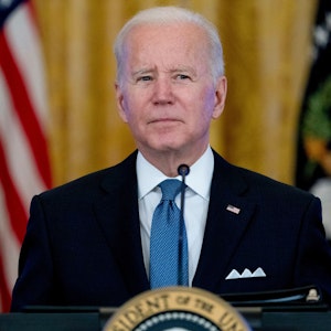 US-Präsident Joe Biden spricht am 24. Januar 2022 im East Room des Weißen Hauses in Washington. Jetzt hat er sich erneut zur Ukraine-Krise geäußert.