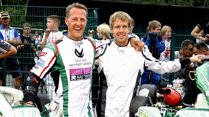 Michael Schumacher und Sebastian Vettel in Kerpen-Manheim.