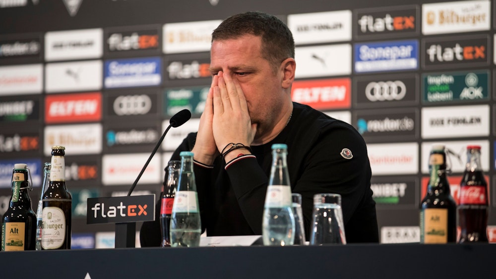 Pressekonferenz: Sportdirektor Max Eberl erklärt seinen Rücktritt aus gesundheitlichen Gründen.