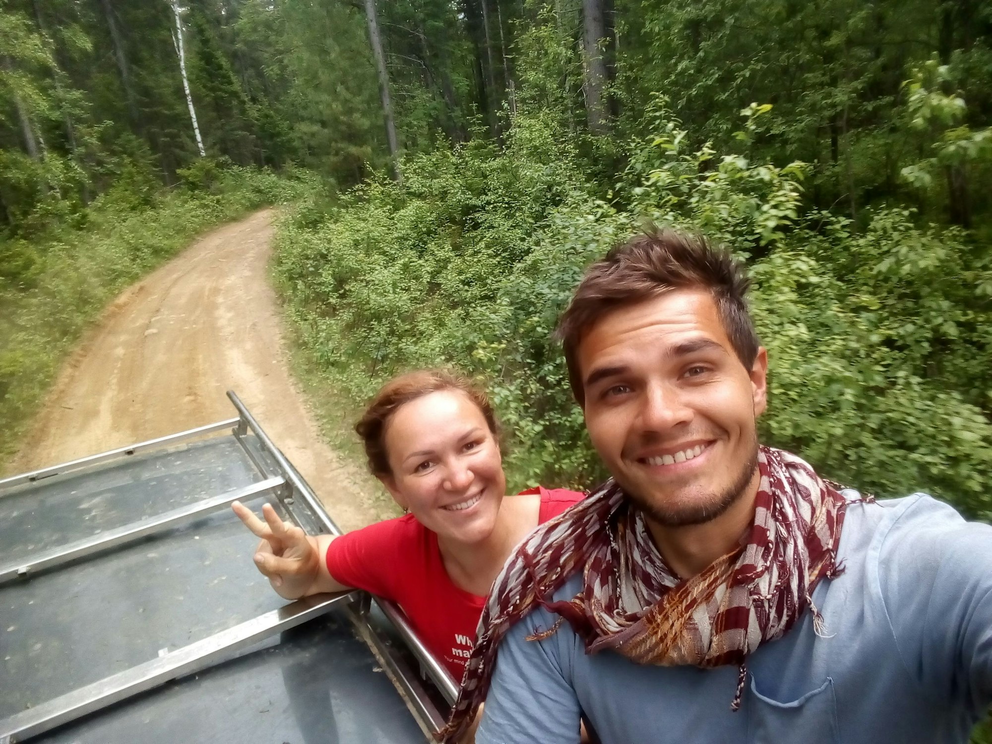 Der Bielefelder Jan Rose und Freundin Yulia bei der Reise durch Russland.