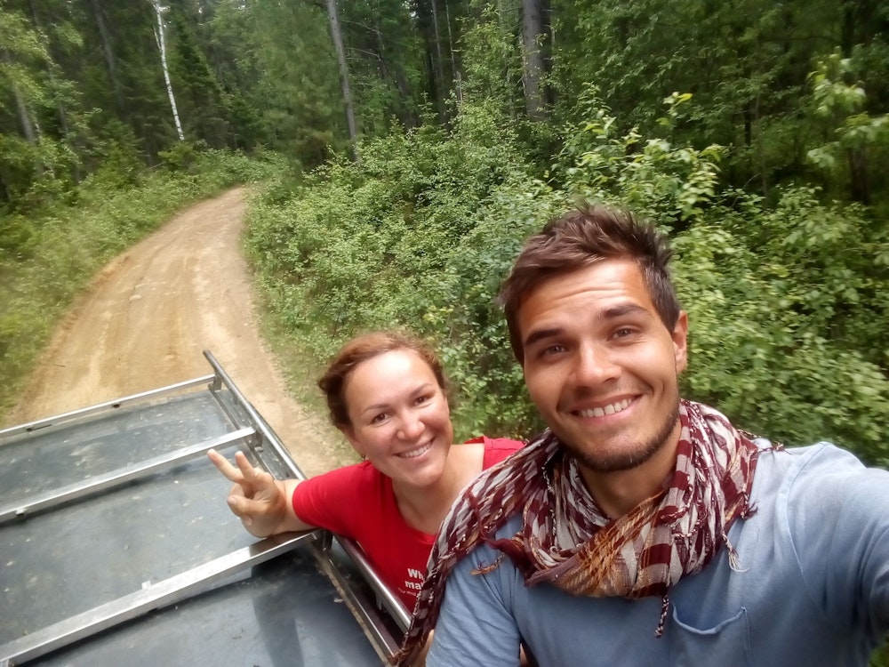 Der Bielefelder Jan Rose und Freundin Yulia bei der Reise durch Russland.